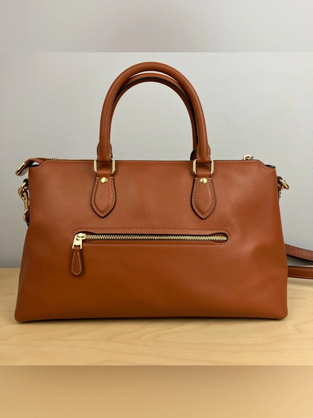 Coach CBM11 Georgia Satchel Bag Purse Smooth Brown Leather W/ Matching Wallet
